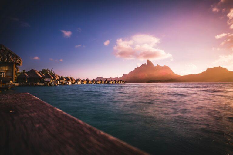 luxurious travel destinations bora bora sunset